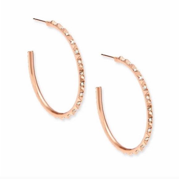 Kendra Scott Veronica Rose Gold Hoop Earrings NWT - Picture 2 of 6